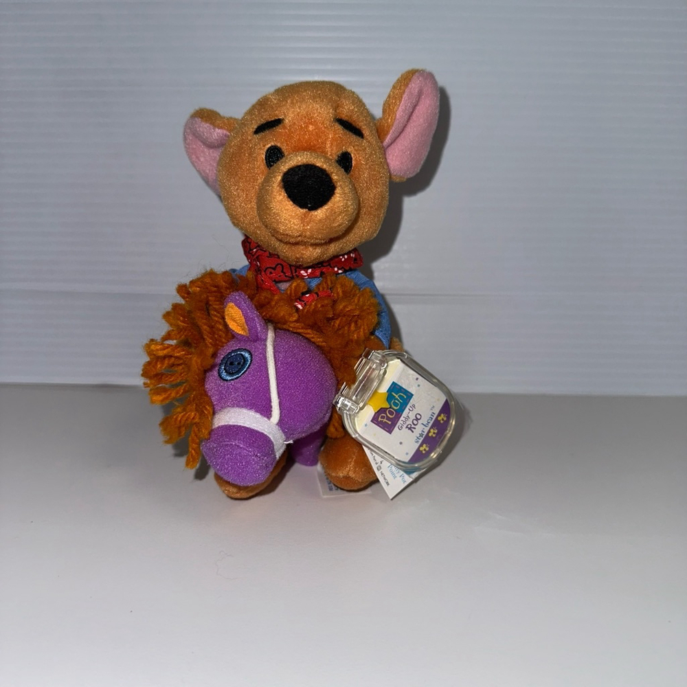 Vintage Disney Mattel Star Bean Giddy Up Roo 6" Plush Winnie the Pooh Toy Plush
